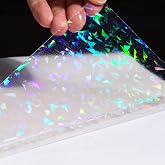 Livelynine Contact Paper Peel and Stick Clear Holographic Self Adhesive Laminating Sheets Waterproof for Stickers Papers Crafts Books Cabinets Drawers Kids Classroom Decorative Wallpaper 15.8x78.8