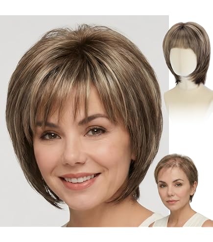 Hairdo Textured Fringe Bob Wig in Glazed Hazelnut Brand New(READ) Textured Flip Wig by HairDo Heat Synthetic Wig – CHIQUEL main image 3