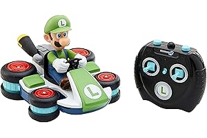 WORLD OF NINTENDO Super Mario 08988-PLY Nintendo Mario Kart 8 Luigi Mini Anti-Gravity Rc Racer 2.4Ghz, with Full Function Steering Create 360 Spins, Whiles & Drift Up To 100" Range - For Kids Ages 4 Plus