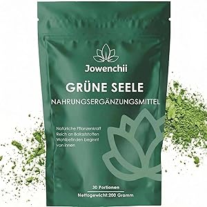 Grüne Entgiftungspulver, 200g Superfood Helfer Pulver, Greens Pulver Helfer, Pflanzenpulver mit Matcha, Gerstengras, Heidelbeeren, Rich in Macronutrients, Micronutrients & Fiber