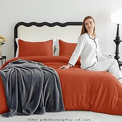 CozyLux Terracotta King Size Comforter Set, 3
