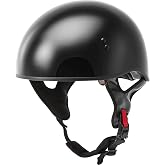 GMAX HH-65 Naked Motorcycle Street Half Helmet (Black, X-Large)
