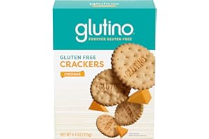 Glutino Gluten Free Crackers, Premium Rounds, Balanced Flavor, Cheddar, 4.4 oz