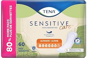 TENA Sensitive Care Ultimate Incontinence Pad for Women, Postpartum and Bladder Control, 60 Count