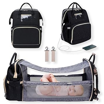 baby portable bed diaper bag backpack bassinet with stroller straps for travel
