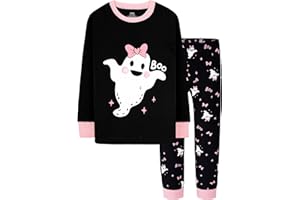 DAUGHTER QUEEN Boys & Girls 100% Cotton Holiday Pajamas, Halloween Christmas Sleepwear 18M-12Y