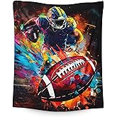 Football Blanket Gifts for Kids Boys, 50x40 Inches Small Soft Fuzzy Warm Football Stuff Throws Flannel Blankets for Sports Team Players Couch Travel Sofa