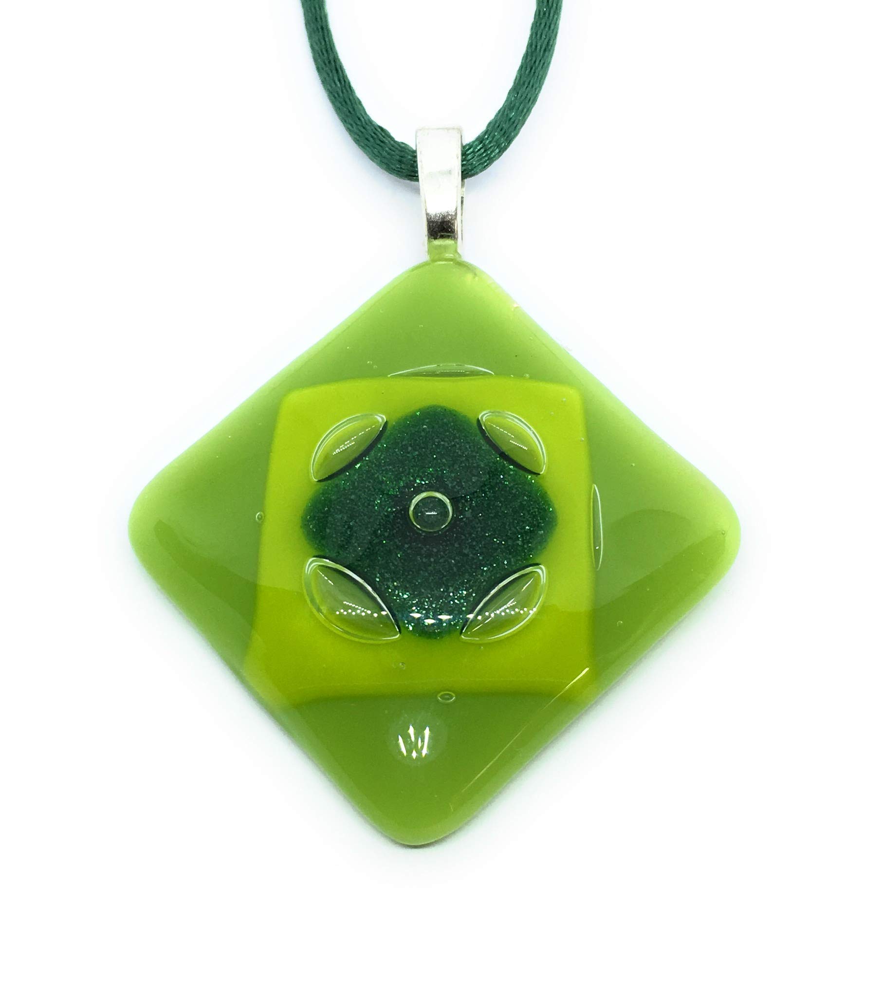 Glass Pendant, Dichroic Glass Pendant, Handmade Glass Pendant, Rainbow Pendant, Multicoloured Pendant, Mosaic Pendant, Heart Pendant - 3cm x 3cm