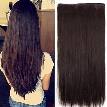 Boxo Easy To Wear 5 Clips Straight Hair Extensions For Women And