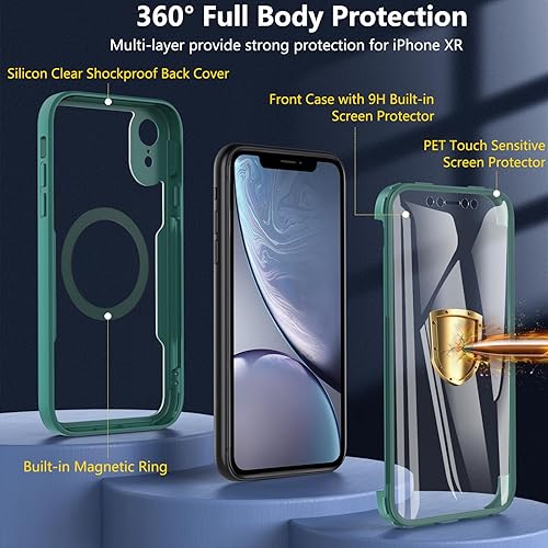 BESINPO for iPhone XR Case, iPhone XR Phone Case [Compatible with MagSafe]  [Full Body Shockproof] [Built-in HD