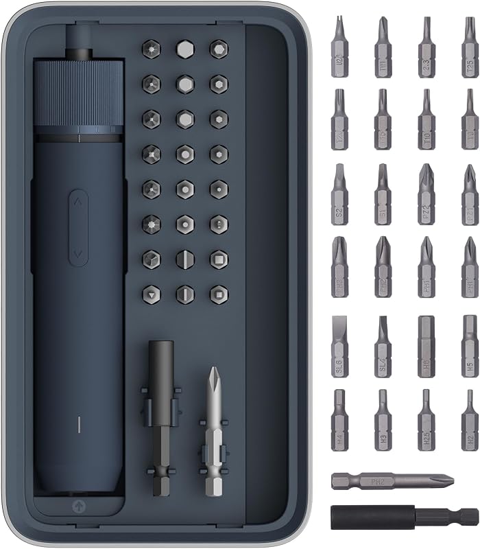 Juego de Destornilladores Eléctricos, 3.6V con 25 Puntas, Carga USB-C