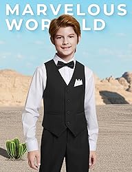 Marvelous World Boys' Suits Slim Fit 5 Pieces