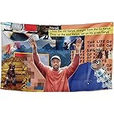OOOYIY The Old Kanye Flag College Flags 3&times;5 Feet Funny Poster Banner Wall Outdoor Hanging Flag with 4 Brass Grommets for College