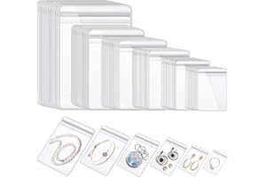 WEDDINGHELPER Jewelry Bags Small Self-Sealing Plastic Zip Clear Bags PVC Transparent Lock Bag for Storing Bracelets Rings Earrings Ziplock Pouch (150 Pcs)