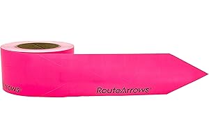 RouteArrows 250 Pack ($.40/Arrow) Strong Adhesive Pink Arrow Stickers, Hi-Viz Directional Arrows Perfect for Outdoor Pavements and Most Indoor Floor Types