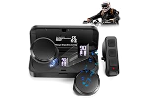 FEYA Motorcycle Helmet Headset with Remote Control - No Installation True Wireless Helmet Speakers with Charging Box, 50+ Hours Work Time Headsets LED Display for Outdoor Sports Skiing/Motorcycle/Climbing