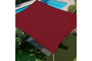 E&K Sunrise 12' x 12' Waterproof Sun Shade Sail Outdoor Rectangle Canopy Shade Cover UV Block for Pergola Patio Backyard Garden Deck (Red)