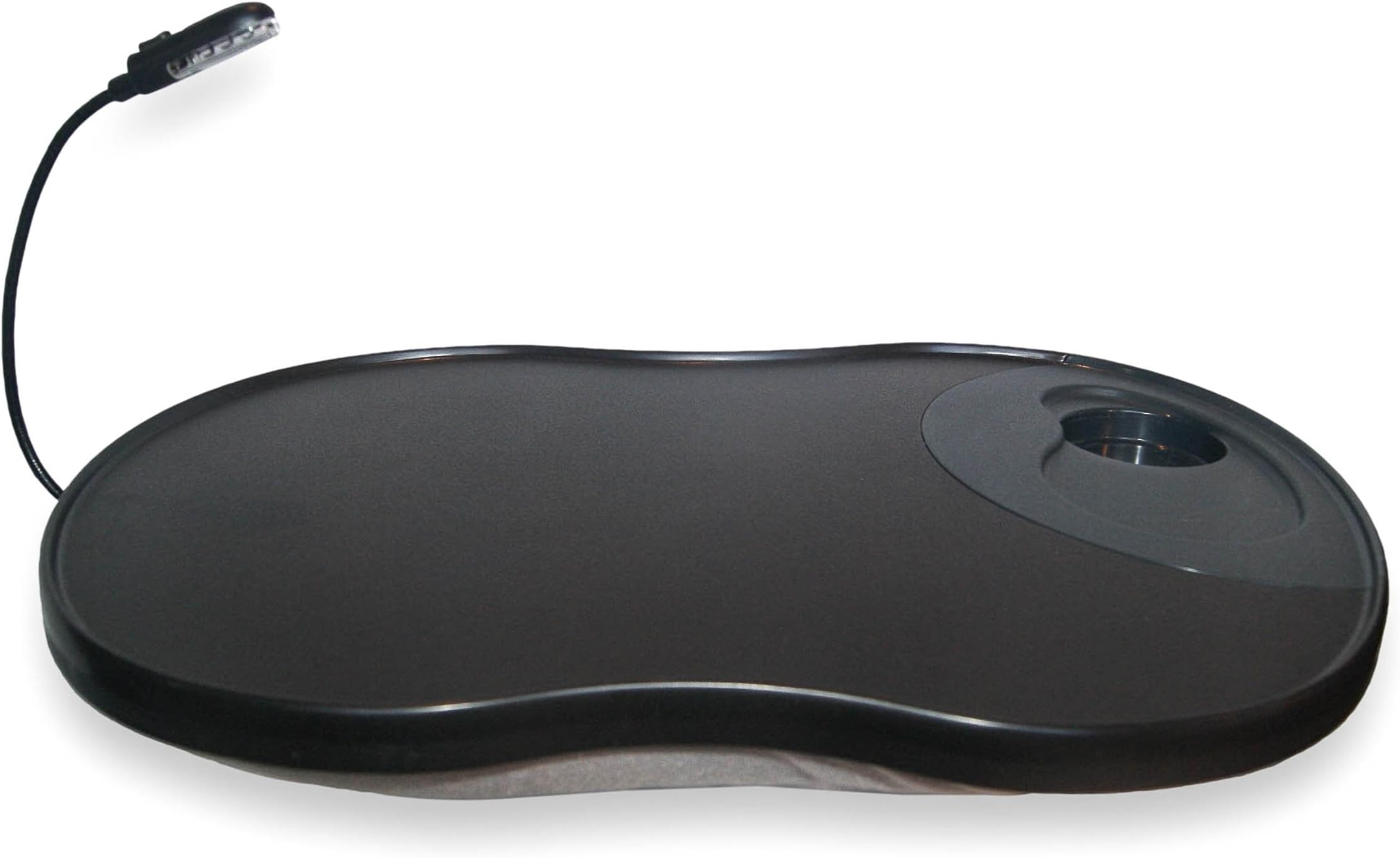 Travel Desk - Trek Joy Ergo Travel Desk [Ultra Lightweight (2 Pounds)], LED Light, Cup Holder, Bean Bag Cushion, Frustration-free Packaging [1 Year Warranty]