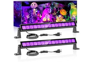 Meloght 45W LED Black Light Bar,Black Lights for Glow Party,Waterproof Blacklight with Plug & Switch, Halloween Light for Glow in The Dark Party Supplies,Bedroom,Body Paint,Stage Lighting,2 Pack