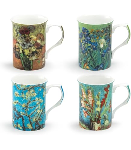 McIntosh Van Gogh - Juego De 4 Tazas De Porcelana Fina