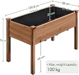 Yaheetech Raised Garden Bed 120.5x59x76 cm Dark Brown Wood Planter Box view 3