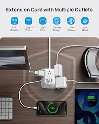 TROND Flat Extension Cord 10ft, Ultra Thin Flat