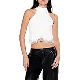 Forever 21 Womens Rhinestone-Trim Tank Top