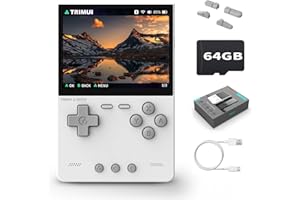 WESICH Trimui Brick Retro Game Console 3.2-Inches 1024x768 IPS Screen Built-in 64G TF Card Video Gaming Consoles 3000mAh Lithium Battery Supports Multiple Simulators Casual Game Console(White)