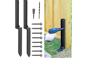 Fence Post Repair Kit, Heavy Duty Steel Stakes for Broken/Leaning 4x4 & 6x6 Wood Posts, One-Piece Anchor for Fence, Gate, Mai