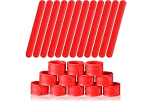 Gemscream 12 Pcs Silicone Slap Bracelets DIY Slap Bands Party Favors Bulk Blank Soft Wristband Wrist Snap Band for Craft Project DIY Painting Birthday Party Halloween Christmas