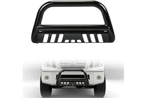 BALOCEO Bull Bar Compatible with 2005-2015 Nissan Armada, 2004-2015 Nissan Titan Brush Guard Front Bumper Grill Grille Guard Protector Brush Push Bar W/Skid Plate Steel Power Coated Black