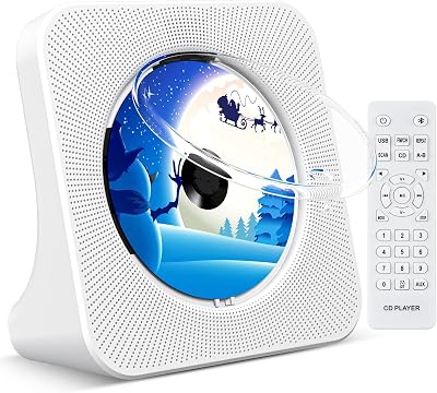 KOVCDVI CD Player Bluetooth 5.0 Desktop Speakers FM Radio USB AUX Remote