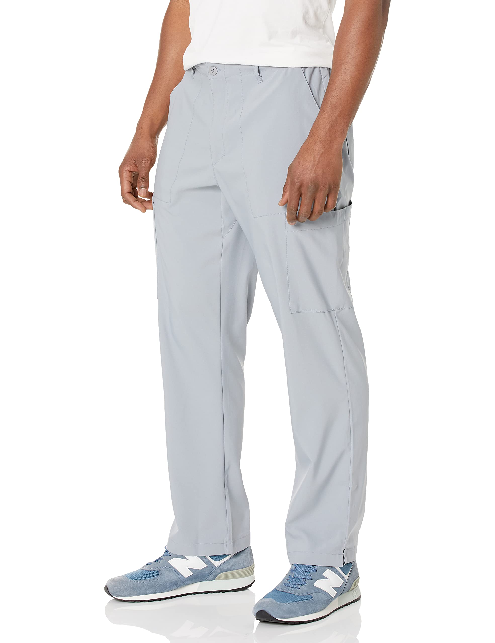 Men's Flat Front Cargo Scrub Pant, Grey, 4XL Image