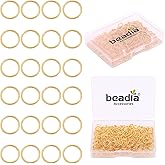 BEADIA 18K Gold Plated Jump Rings Non Tarnish 7mm 300pcs for Jewelry Making Findings