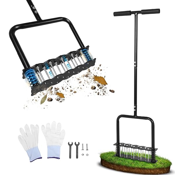 ETSRMI LAWN AERATOR TOOL WITH 14 METAL SPIKES...