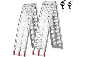 KOLOTOOL Loading Ramps 2 Pcs, 90" L x 12" W Aluminum Folding Ramp, 1500 lbs Capacity, Portable Ramps with Handle and Buckles, 7.5 FT Used for Loading ATVs, Lawn Mowers, Dirt Bike, Cargo Traile