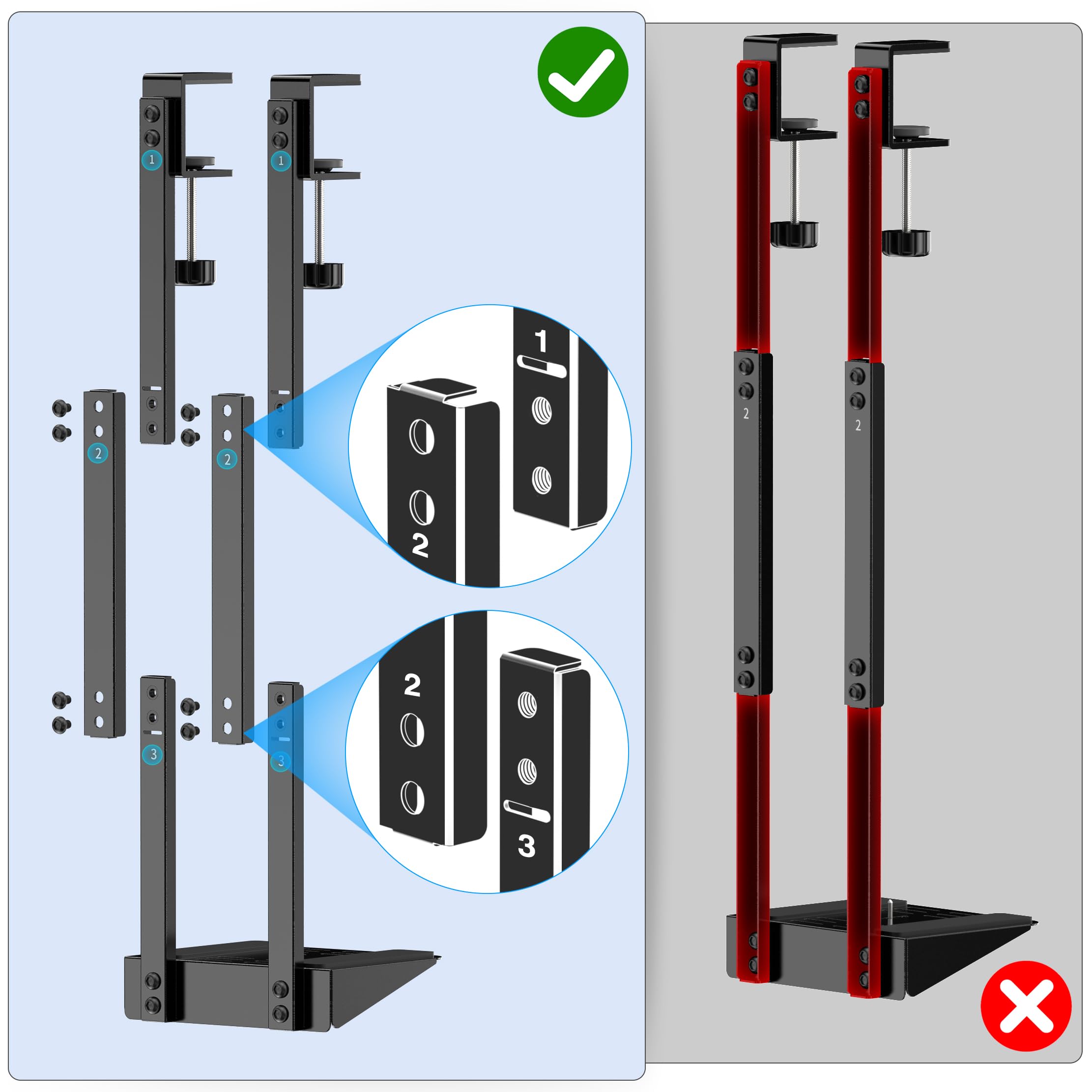 PS5 Supporto Sotto la Scrivania Verticale per PS5/ PS5 Slim/ PS5 Pro, Supporto Sotto Tavolo PS5 per Versioni PS5 Disc & Digital, Accessori Salvaspazio per PS5 Sotto la Scrivania e per lo Stoccaggio 7