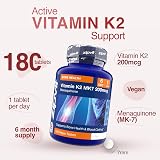 Zipvit Vitamin K2 MK7 200mcg High Strength 180 Vegan Tablets 6 Months view 4