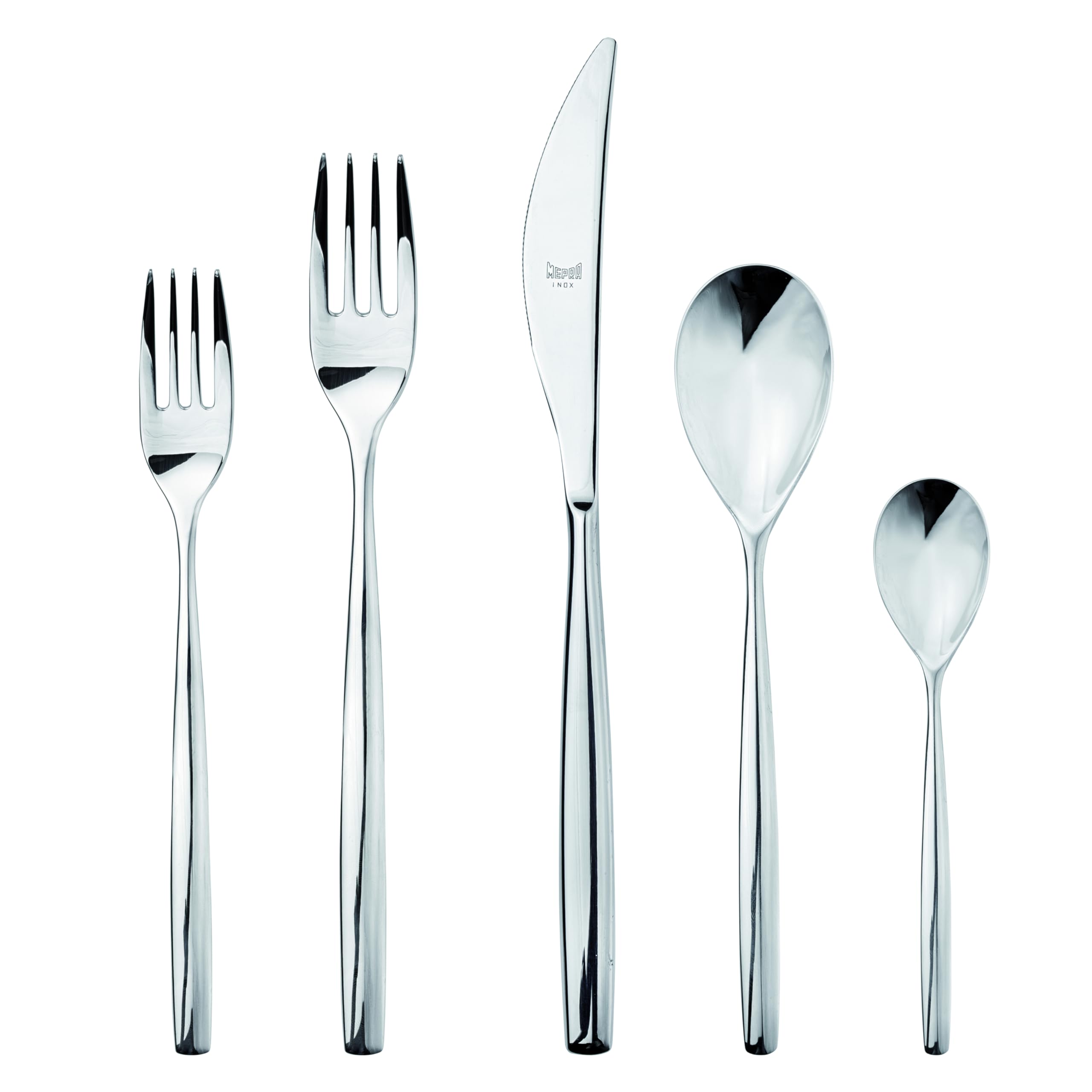 Photo 1 of Mepra Stiria Cutlery Set – [20 Pieces Set] Brushed Stainless-Steel Finish, Dishwasher Safe Cutlery