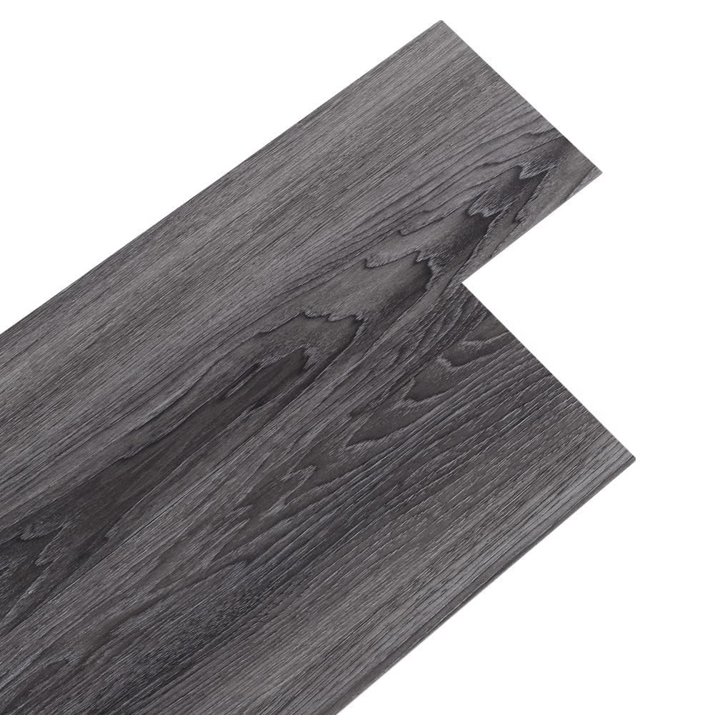 Peel and Stick Floor Tile, INMOZATA Self Adhesive Vinyl Plank Flooring Wood Grain Look 36-Pack 54 Sq.Ft Grey Waterproof Tile Sticker for Bedroom, Living Room, Kitchen, RV (Dull Gray) Image