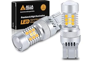 Alla Lighting 7444NA 7443 LED Switchback Turn Signal Lights Bulbs, Dual Color Amber Yellow/6000K White, Blinker Lamps/Parking Lights/DRL Super Bright 7442 7443-A 7443 NA 7444 NAK