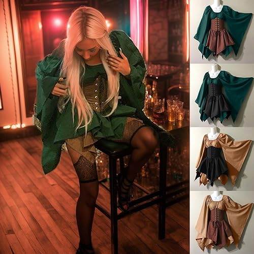 Women Plus Size Medieval Dress Victorian Irish Trumpet Sleeve Dresses  Gothic Retro Gown Renaissance Fairy Cosplay Costume 178 F-Green in Saudi  Arabia | Whizz Costumes