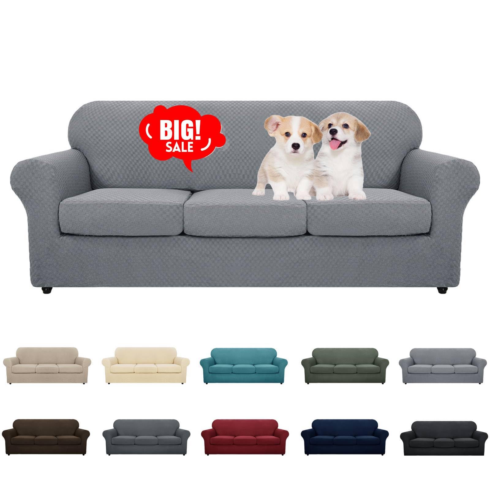 MAXIJIN 4 Piece Newest Jacquard Extra Large Couch Covers for 3 Cushion ...