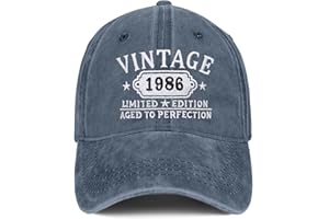 kxjdern 40th Birthday Gifts Women Men Vintage 1986 Embroidered Baseball Cap Gift Ideas Hat (Blue)