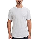 netdraw Men's Curved Hem 100% Slub Cotton T-Shirt Premium Casual Stylish Soft Crewneck Tee