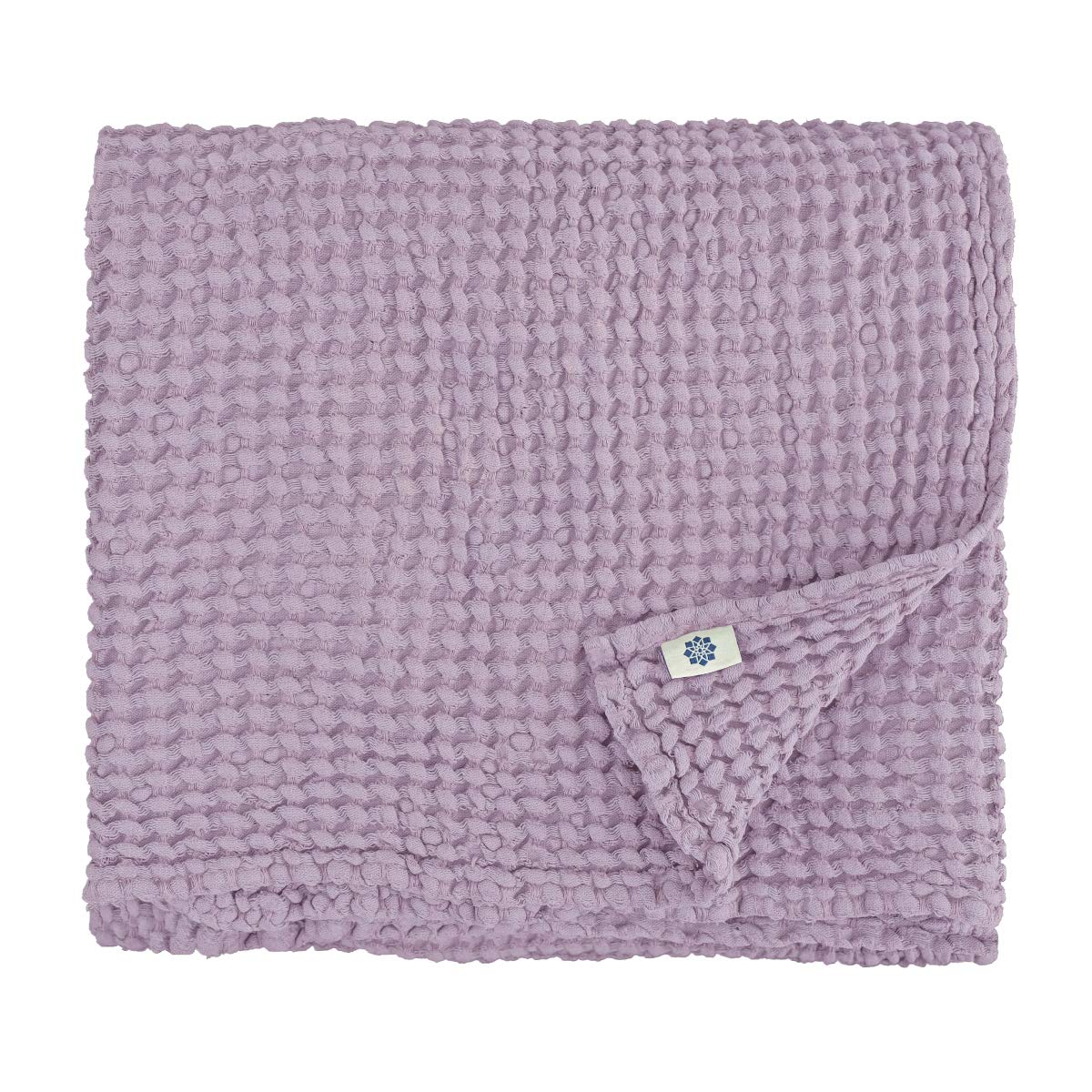 Linen & Cotton Extra Soft Washed Waffle Bath | Hand | Face | Guest | Baby Towel EZRA, 48% Linen, 52% Cotton - 50 x 70cm (20'' x 28''), Lilac