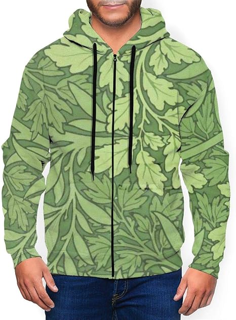 Foliage Green Leaves Men Hoodie 3D Graphic Print Sweatshirts Hip Hop Style Hooded Tracksuit 