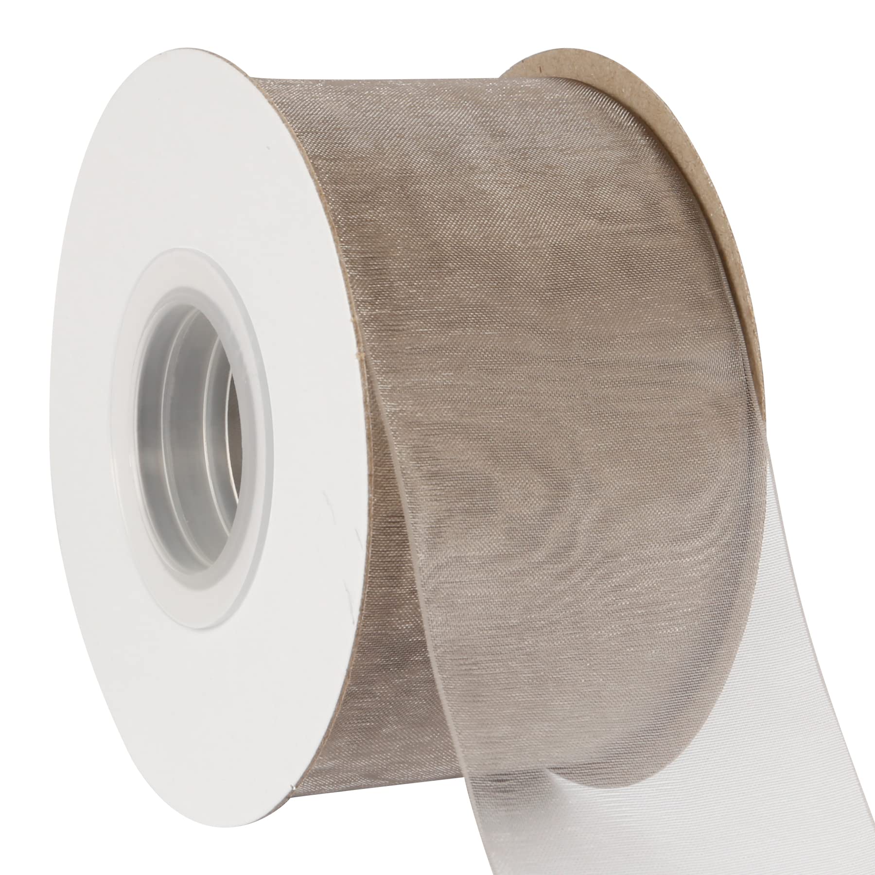 AVANAVA 50mm Wide Sheer Organza Ribbon Multi-Colors for Gift Wrapping Bouquet Wedding Decoration Floral Arrangement - 45 Meters (Silver)