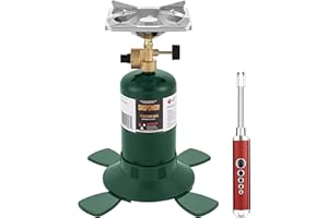 Propane Cylinder Top Stove with Adjustable Burner, 10000BTU Portable Camping/Backpacking Cooker,Camping Stove Propane,Single 