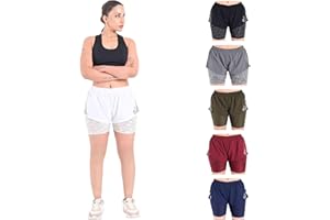 2BOLD MMA Shorts Women’s 2 in 1 Jiu-Jitsu Built in Compression Lining Athletic Gym Kick Boxing Muay Thai BJJ No-Gi Grappling Shorts